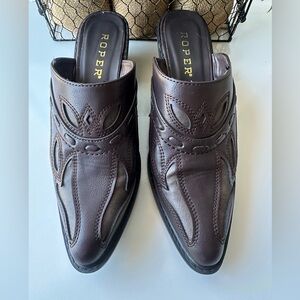 Roper Dark Brown Leather women Loafers size 9